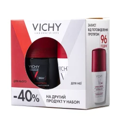 Набір кулькових антиперспірантів Vichy (Віши) 96 годин захисту, чоловічий та жіночий, 50 мл, 2 шт.
