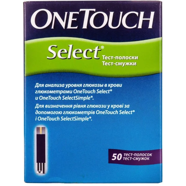Тест-полоски для глюкометра One Touch Select (Ван Тач Селект), 50 шт.