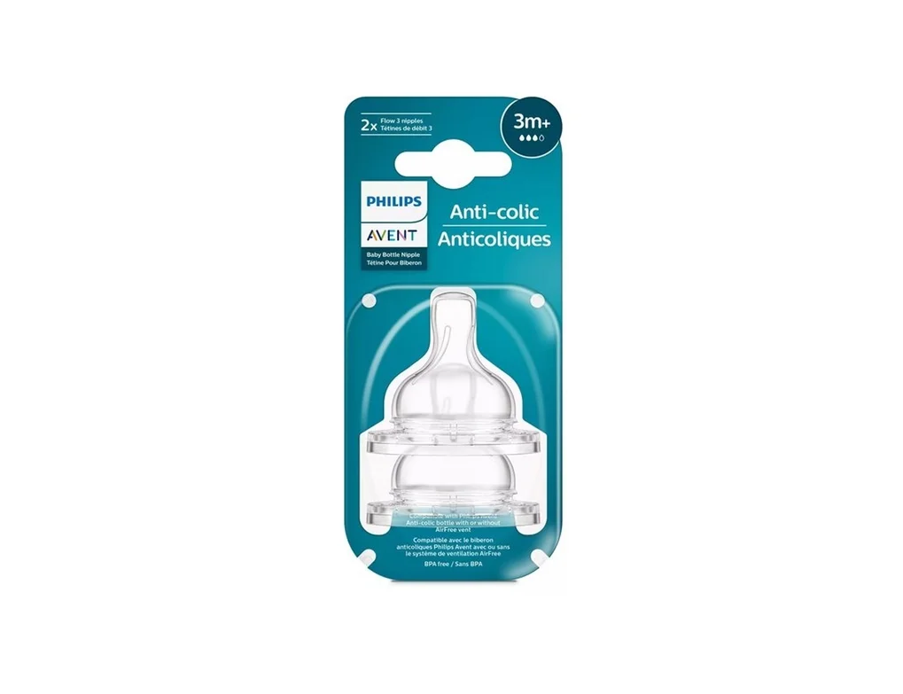 Соска силіконова Avent (Авент) Anti-colic середній потік, 2 шт.