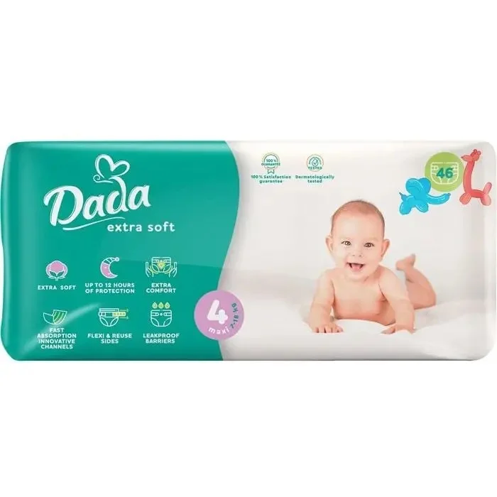 Підгузки Dada (Дада) Extra Soft дитячі, розмір 4, 7-18 кг, 46 шт.