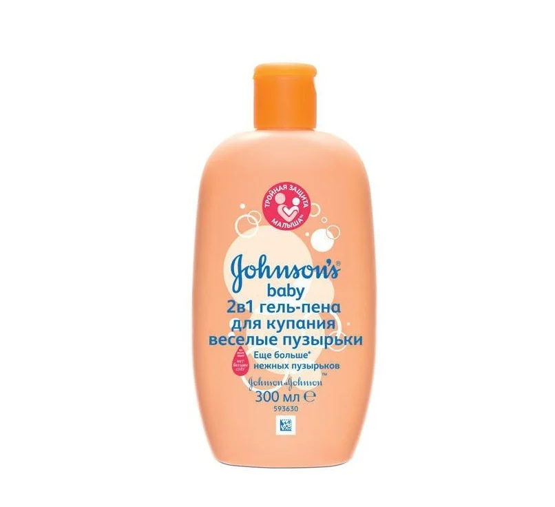 Гель-пінка для купання Johnson's Baby (Джонсон) 2в1 Веселі Бульбашки, 300 мл