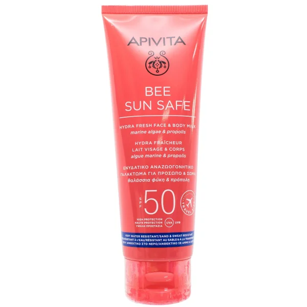 Солнцезащитное молочко для лица и тела Апивита Би Сан Сейф (Apivita Bee Sun Safe) SPF50, 100 мл