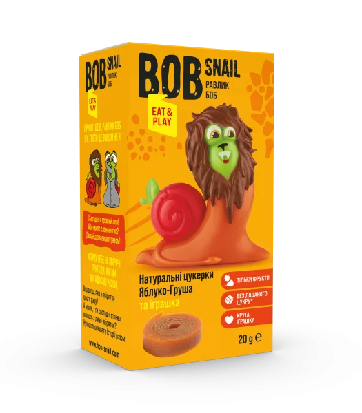 Набор конфеты Улитка Боб (Bob Snail) яблоко-груша и игрушка, 20 г
