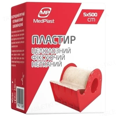 Пластир медичний хірургічний MedPlast (МедПласт) нестерильний нетканна целюлозна основа 5 x 500 см, 1 шт.