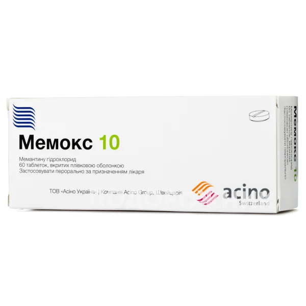 Мемокс 10 в таблетках по 10 мг, 60 шт.