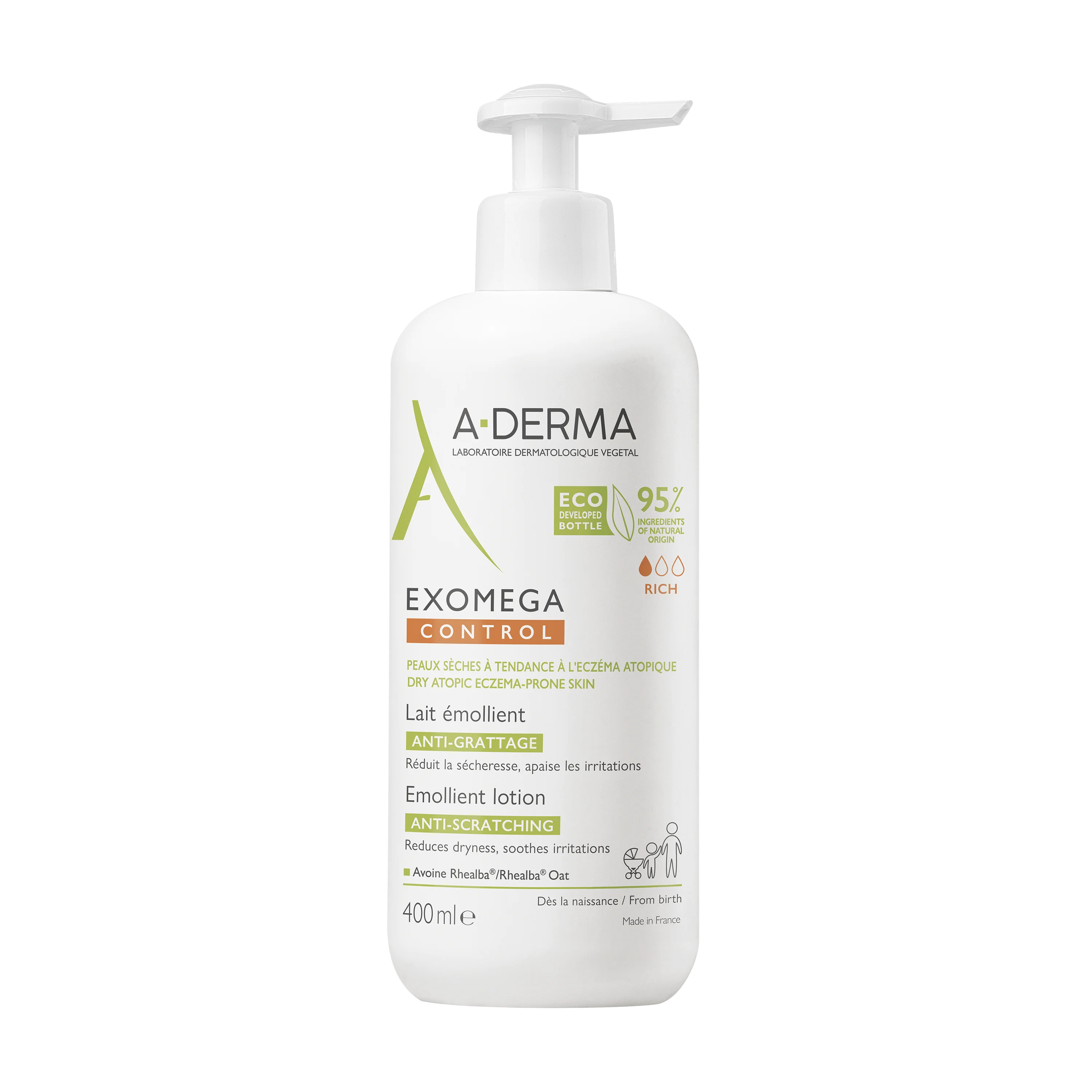 Молочко для тіла А-Дерма Екзомега (A-Derma Exomega) пом’якшуюче, 400 мл
