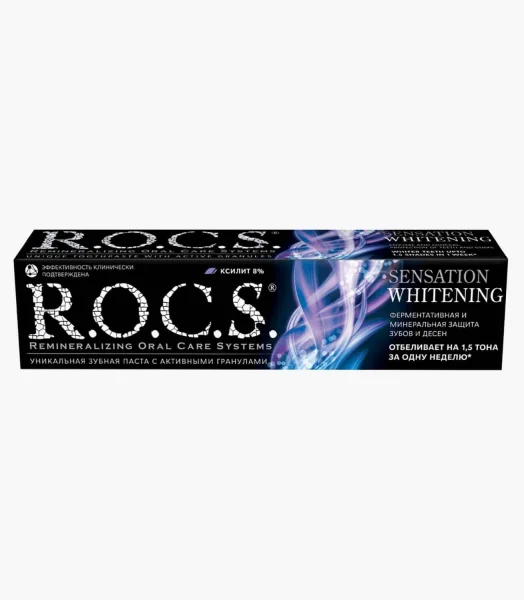 Зубна паста Рокс (R.O.C.S. Whitening Sensation) сенсаційне відбілювання екстрем фреш, 74 г