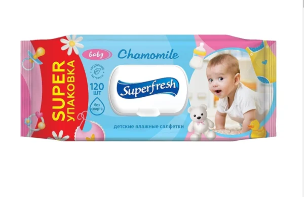 Салфетки влажные Супер Фреш (Superfresh) для детей и мам, 120 шт.