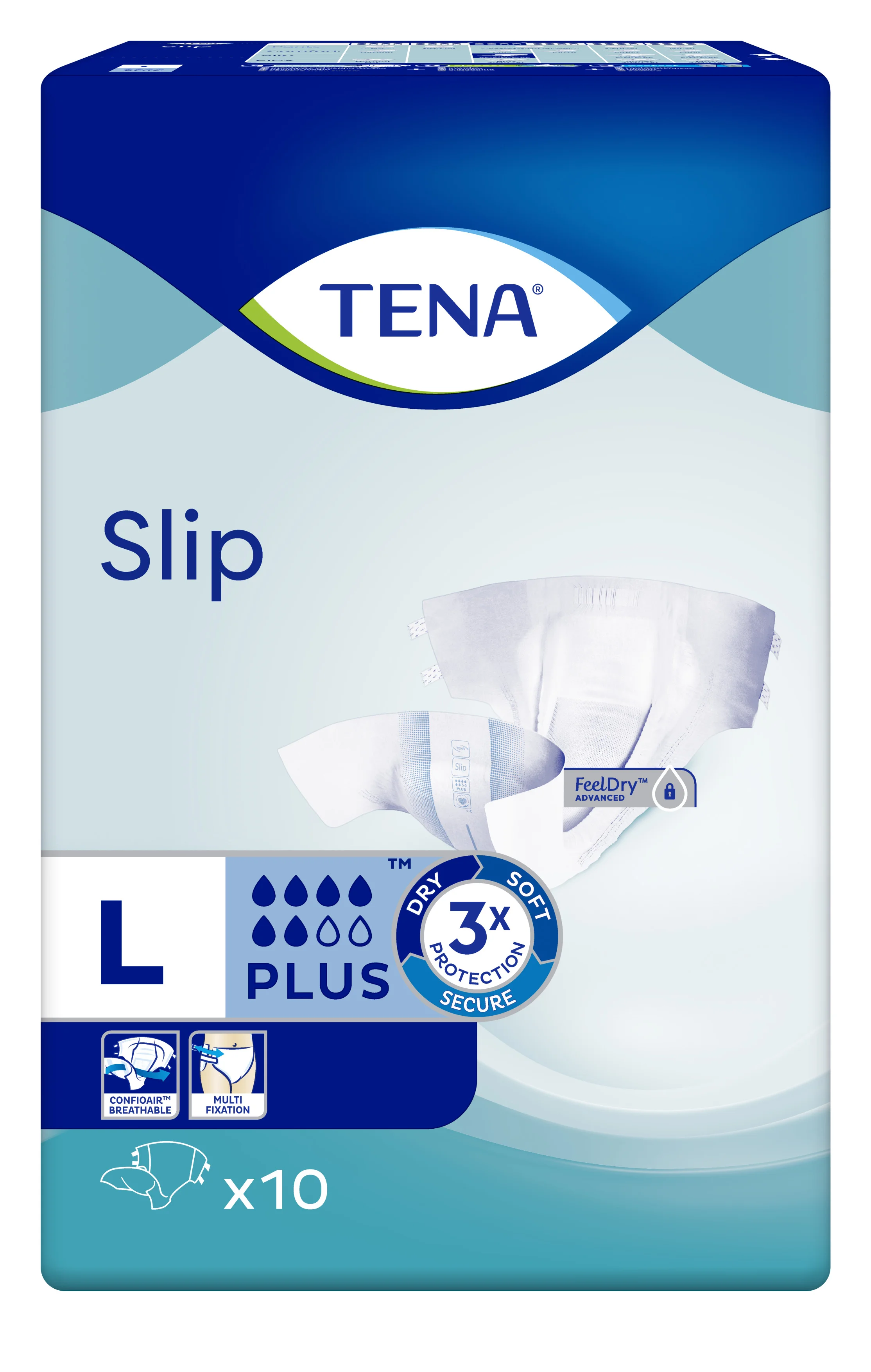 Підгузки для дорослих Тена Сліп Плюс (Tena Slip Plus), розмір L, 10 шт.