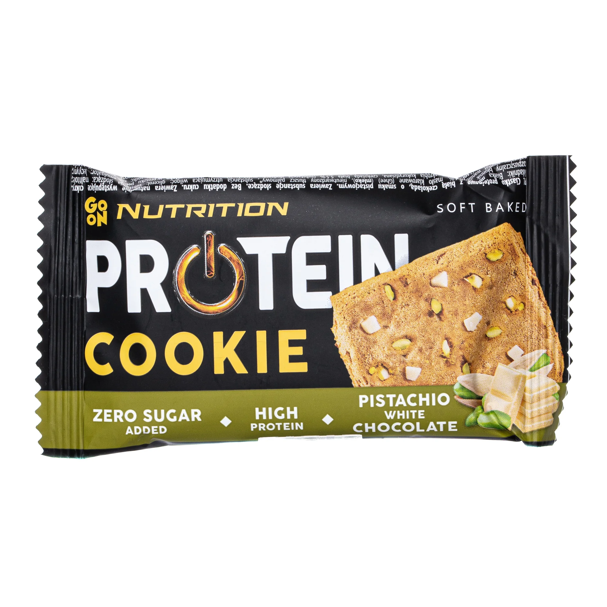 Печиво протеїнове 25,4% Go On Nutrition (Го Он Нутрішн) зі смаком білого шоколаду та фісташки, 50 г