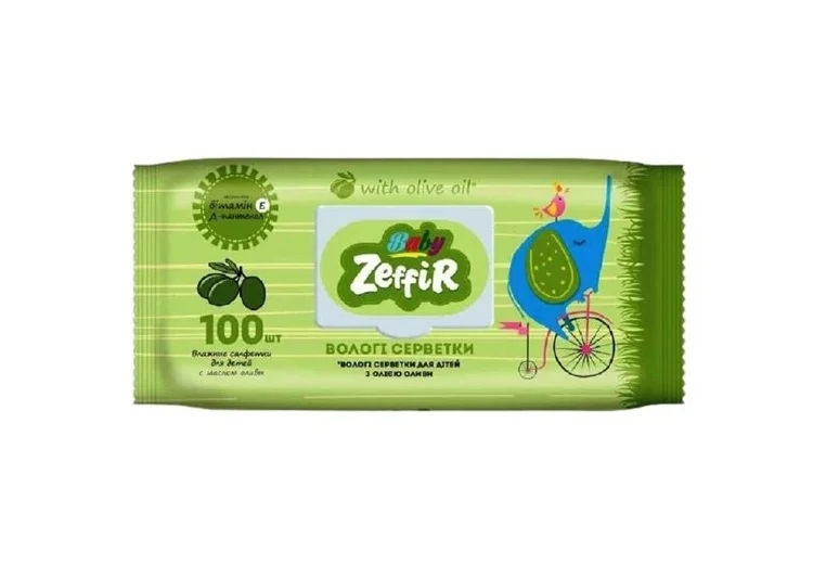 Серветки вологі Zeffir (Зеффір) Baby, 100 шт.