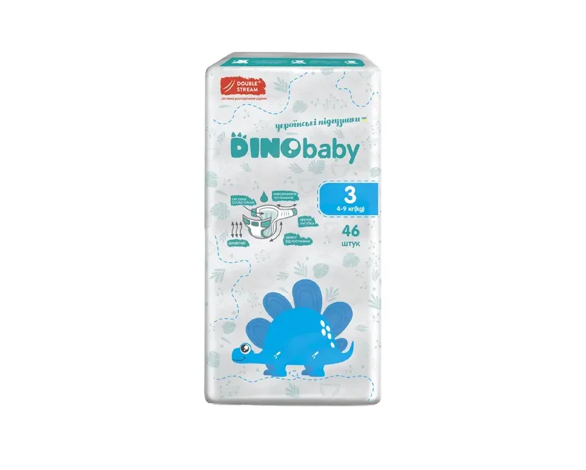 Підгузники дитячі Dino Baby (Діно Бебі) 3 (4-9 кг), 46 шт.