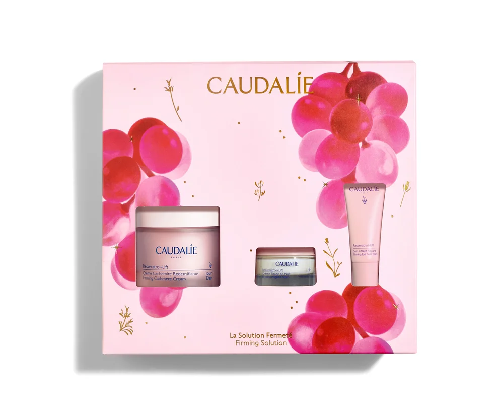 Набір Caudalie (Кодалі) Resveratrol Lift Set 2025 (Крем 50 мл + Крем нічний 15 мл + Гель-крем для очей 5 мл), 1 шт.