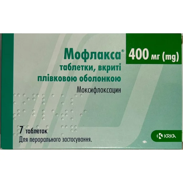 Мофлакса в таблетках по 400 мг, 7 шт.