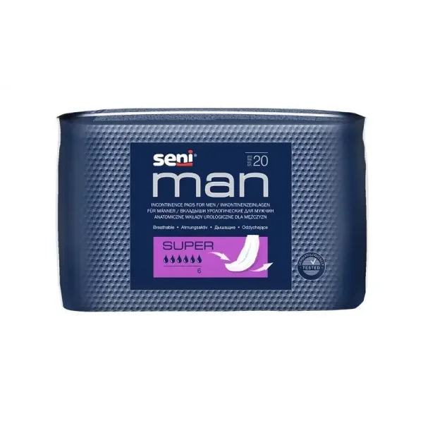 Прокладки урологические SENI Man (Сени Мэн) Super (супер) для мужчин, 20 шт.