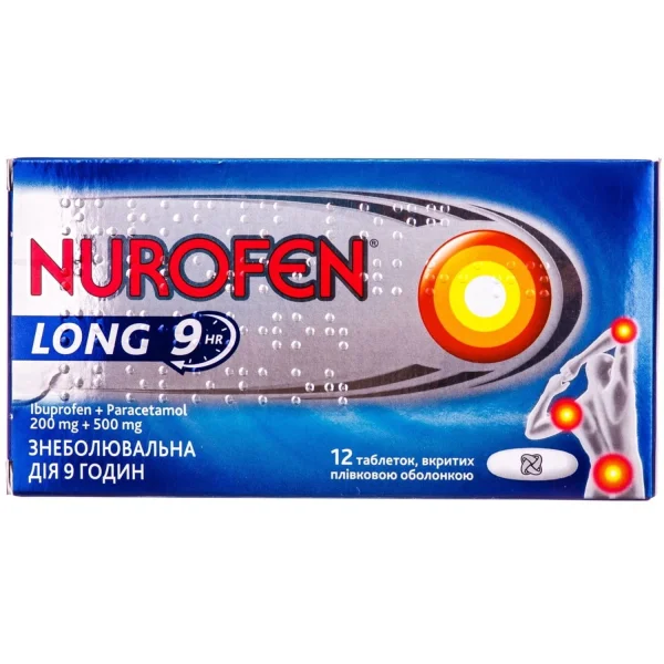 Нурофен Лонг таблетки по 200 мг + 500 мг, 12 шт.