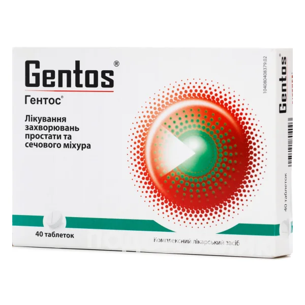 Гентос таблетки для лікування простати та сечового міхура, 40 шт.