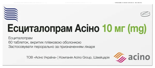 Есциталопрам Асіно табл. п/о 10мг №60
