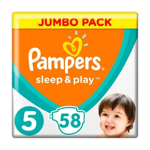 Подгузники Pampers Sleep & Play (Памперс Слип энд Плей), размер 5 (11-16 кг), Jumbo Pack, 58 шт.
