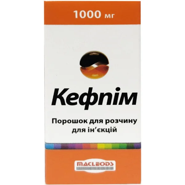 Кефпім порошок для розчину для ін'єкцій по 1000 мг у флаконі, 1 шт.