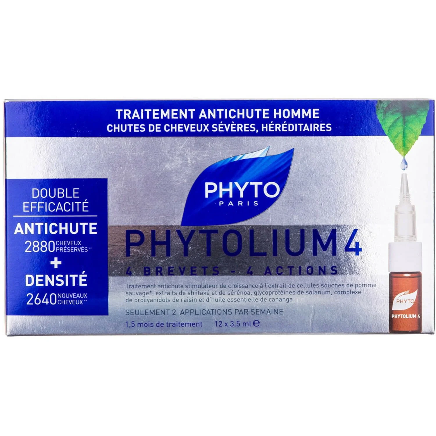 Концентрат для волосся Фіто (Phyto) Фітоліум 4 проти випадіння у флаконах по 3,5 мл, 12 шт.