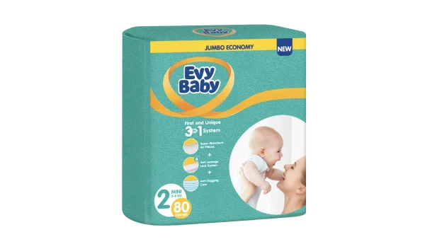 Підгузники Evy Baby (Еві Бебі) Elastic міні 2 (3-6кг), 80 шт.