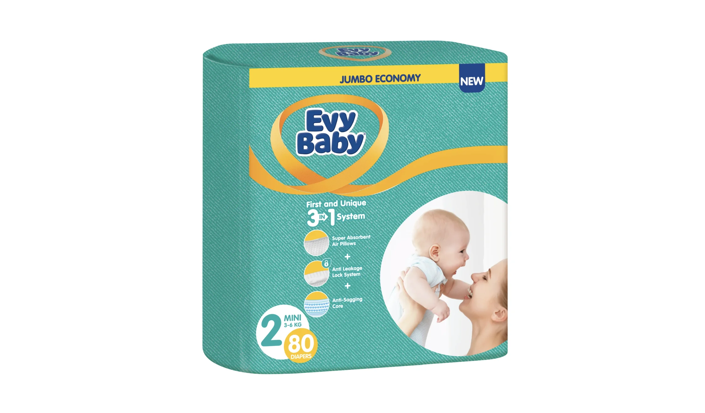 Підгузники Evy Baby (Еві Бебі) Elastic міні 2 (3-6 кг), 80 шт.