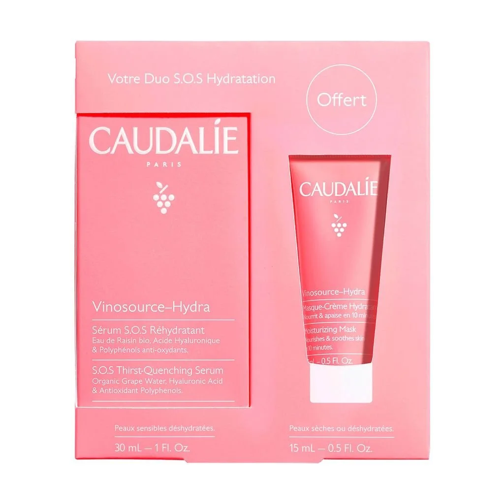 Набір Caudalie (Кодалі) Vinosource-Hydra Set Маска S.O.S., 15 мл + Сироватка S.O.S., 30 мл