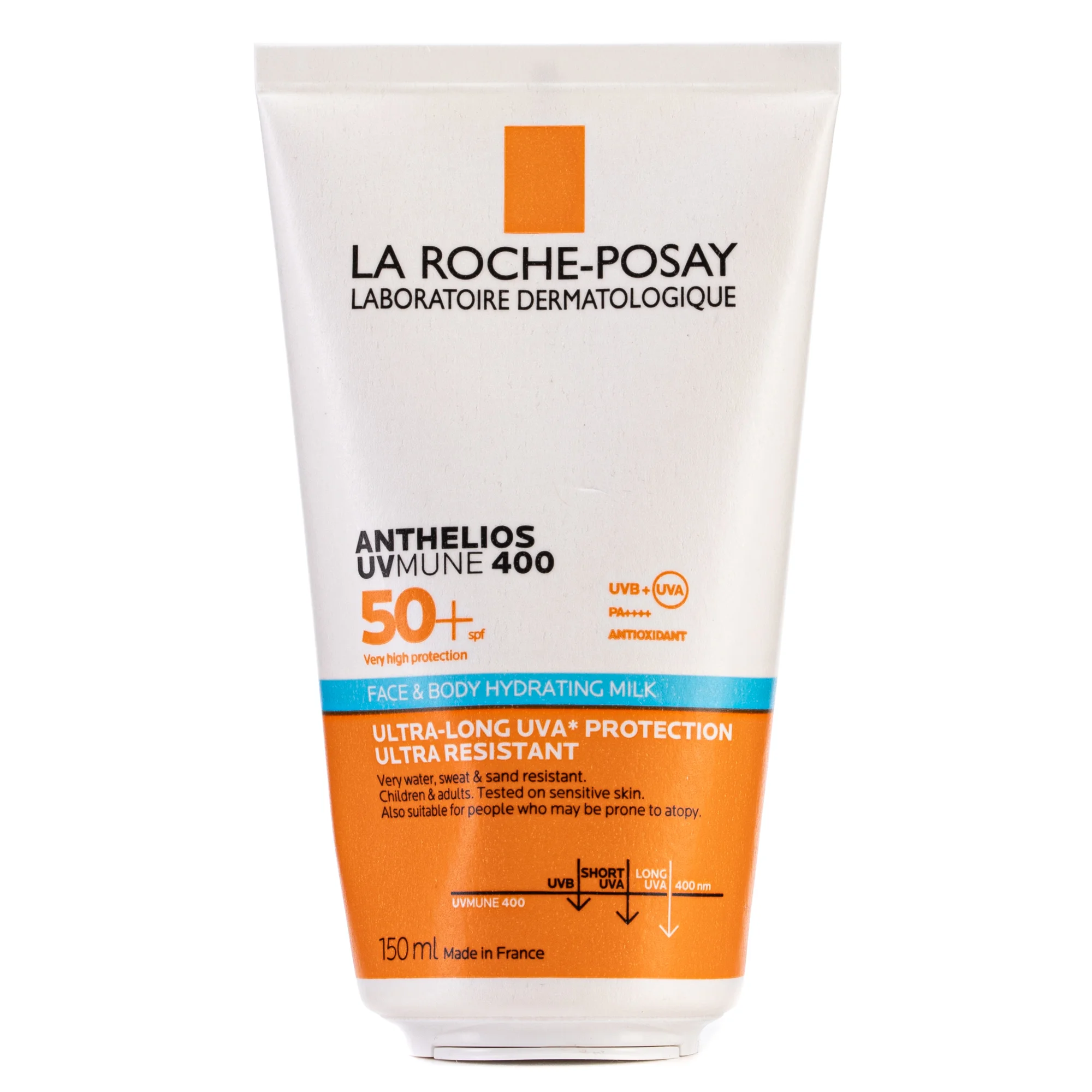 Молочко для шкіри обличчя та тіла La Roche Posay (Ля Рош) Anthelios UVMune 400 сонцезахисне водостійке SPF50+, 150 мл
