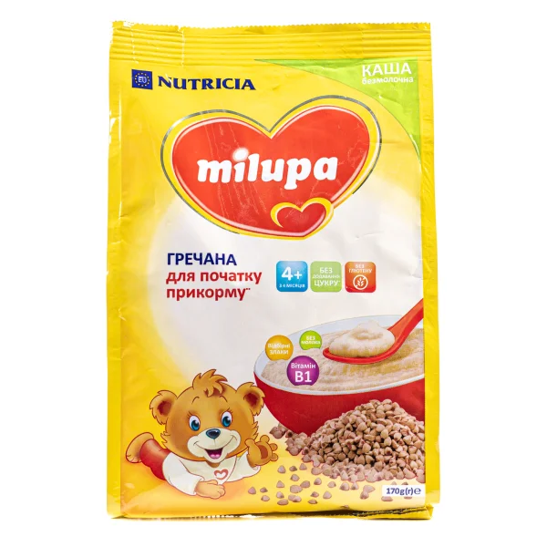 Милупа (Milupa) каша безмолочная гречневая для детей с 4 месяцев, 170 г