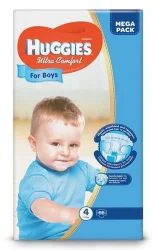 Подгузники Хаггис Ультра Комфорт 4 (Huggies Ultra Comfort Mega), 66 шт.