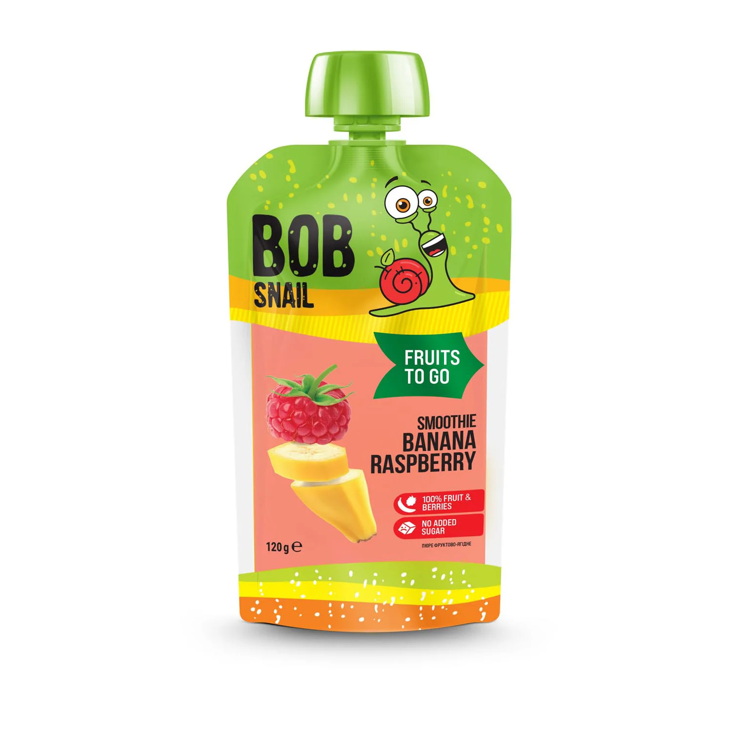 Пюре фруктове Bob Snail (Равлик Боб) банан-малина, 120 г