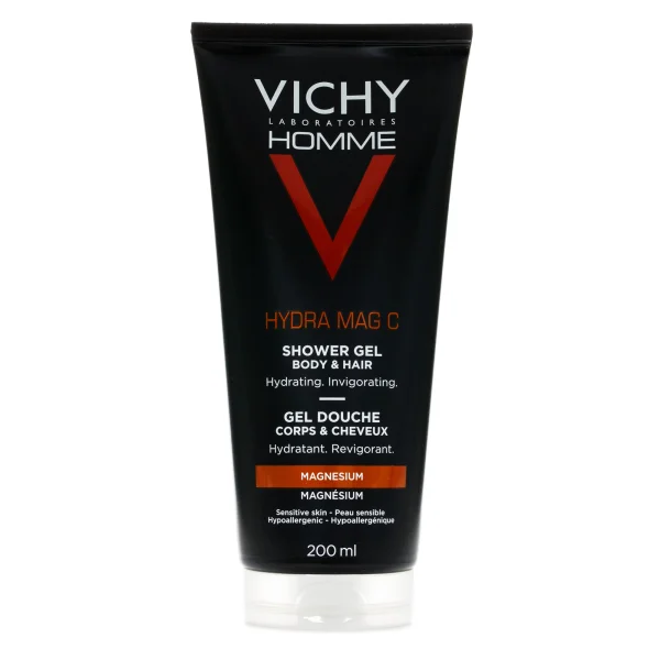 Гель для душу 2в1 Vichy (Віши) Homme Hydra Mag C для чоловіків, зволожуючий тонізуючий, 200 мл