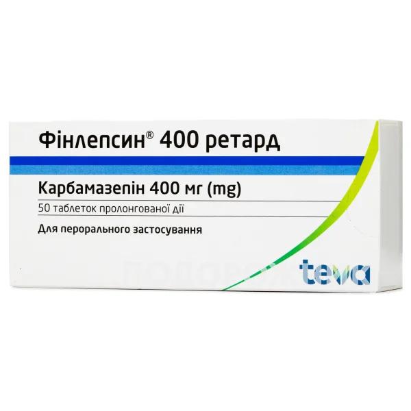 Фінлепсин ретард у таблетках по 400 мг, 50 шт.