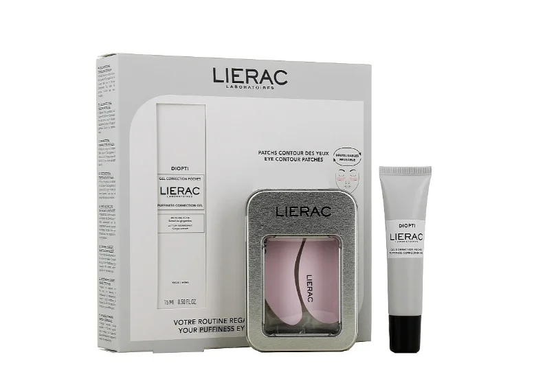 Набір Lierac (Лієрак) Diopti Крем для корекції зморшок, 15 мл + Багаторазові патчі під очі, 2 шт.