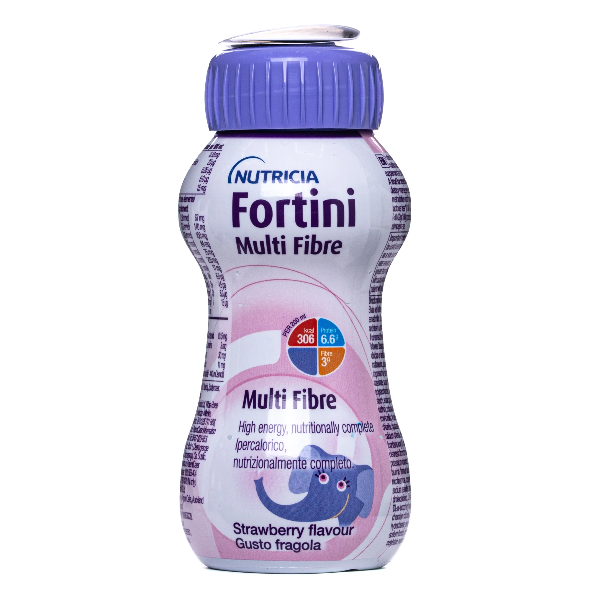 Ентеральне харчування Fortini (Фортіні) з харчовими волокнами зі смаком полуниці, 200 мл