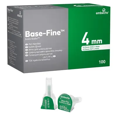 Голка для шприц-ручки Embecta (Eмбекта) Base-Fine 32G 0,23 х 4 мм, 1 шт.