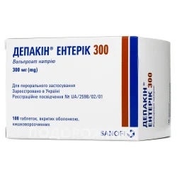 Депакін Ентерік таблетки по 300 мг, 100 шт.