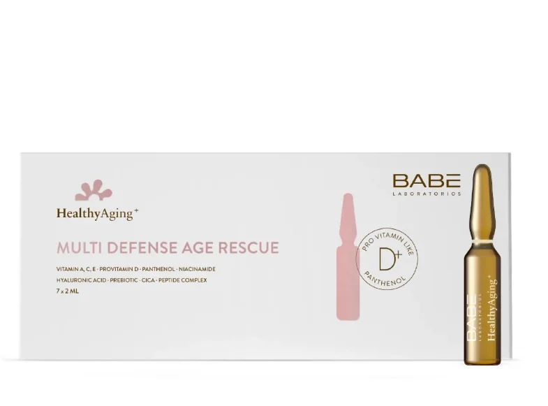 Концентрат мультизахисний Babe Laboratorios (Бабе) Healthy Aging вітамінний з інтенсивним омолоджуючим ефектом, по 2 мл в ампулах, 7 шт.