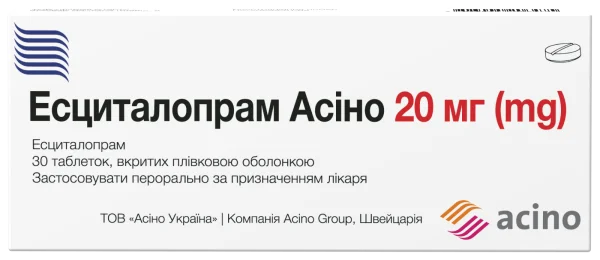 Есциталопрам Асіно табл. п/о 20мг №30