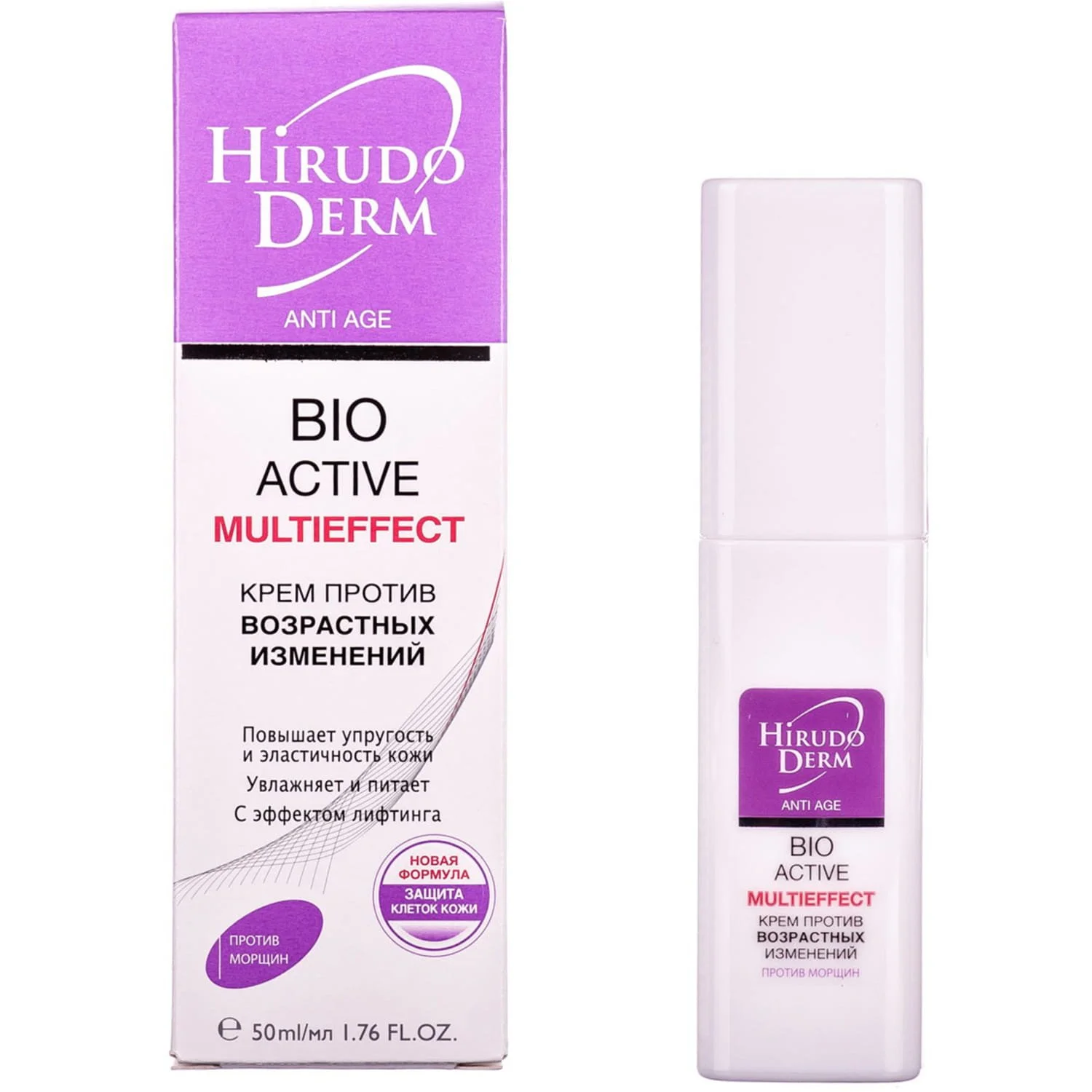 Крем для обличчя HIRUDO DERM (Гірудо дерм) Anti Age Bio-active multieffect (Анті Ейдж Біо-актив мультіефект) проти вікових змін, 50 мл