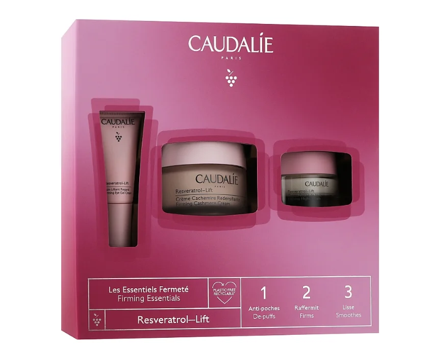 Набір Caudalie (Кодалі) Resveratrol Lift Tisane Nuit крем для контуру очей, 5 мл + нічний крем, 15 мл + денний крем, 50 мл