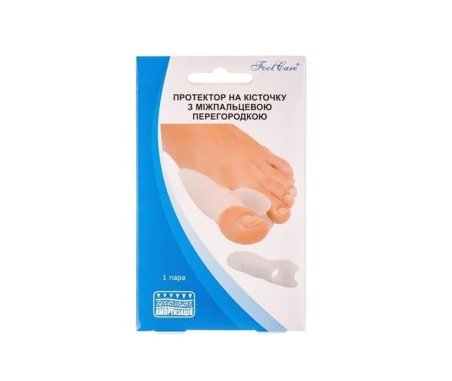 Протектор на кісточку Foot Care з міжпальцевою перегородкою гелевий розмір S, 1 пара