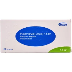 Ривастигмін капсули по 1,5 мг, 28 шт.