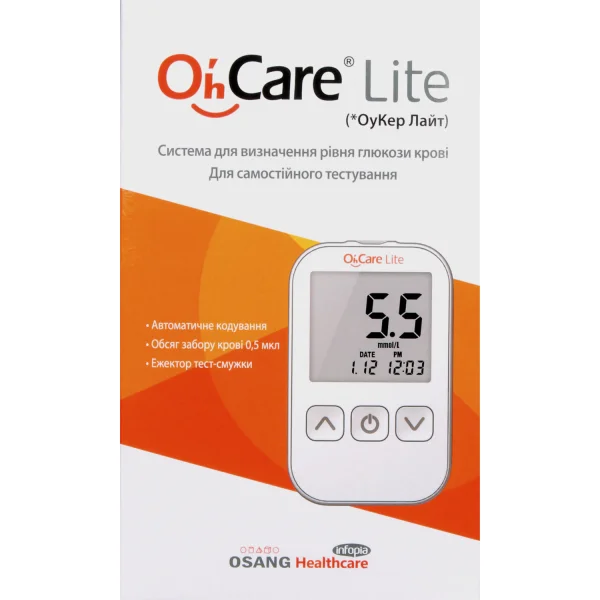 Глюкометр Oh Care (Ох Кеа) Lite + тест-смужки, 50 шт.