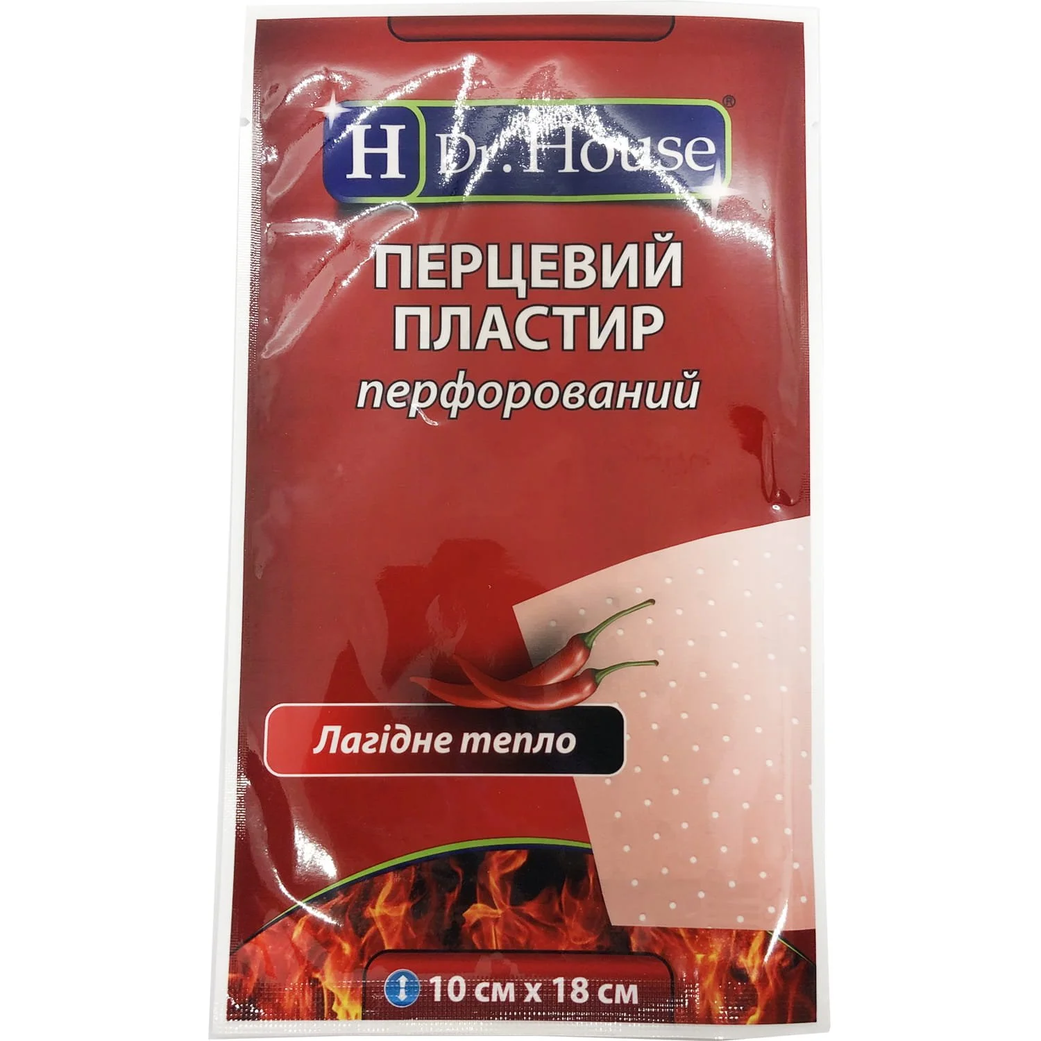 Пластир медичний Dr. House (Доктор Хаус) перцевий перфорований 10х18 см, 1 шт.