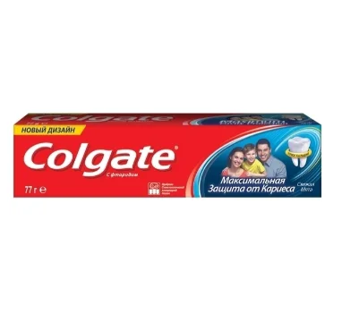 Зубна паста Колгейт (Colgate) максимальний захист від карієсу, свіжа мята, 50 мл