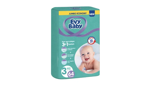 Підгузники Evy Baby (Еві Бебі) Міді 3 (5-9кг), 68 шт.