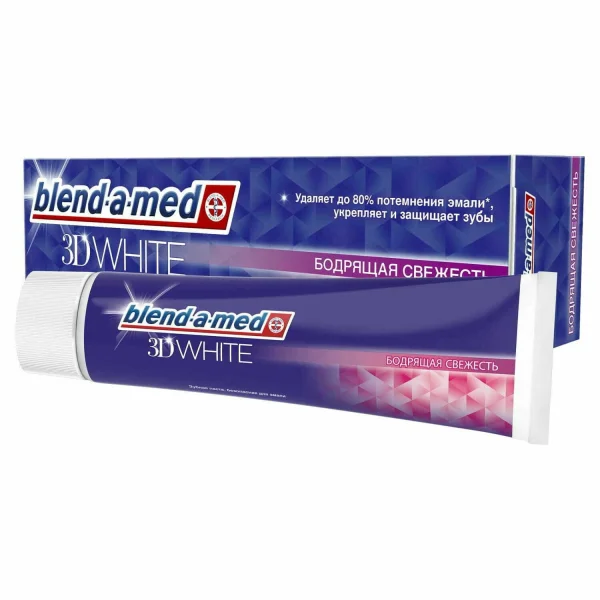 Зубна паста Бленд-а-мед 3Д Вайт (Blend-a-med 3D White) Бадьоряча свіжість, 100 мл