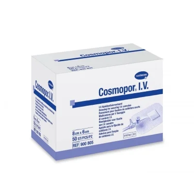 Пов'язка пластирна Космопор (Cosmopor) для фіксації канюлі 6см*8см, 50 шт.